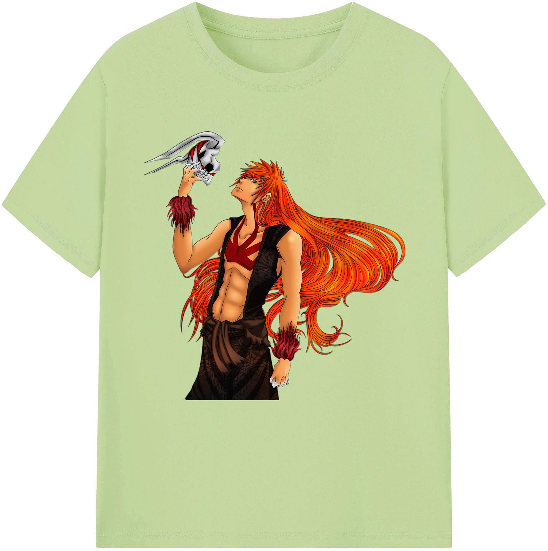 （画像用） ブリーチ 黒崎一護（くろさき いちご）BLEACH Kurosaki Ichigo 綿100％半袖Tシャツ（フロントプリント）